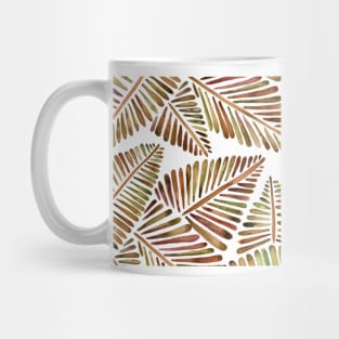 Sepia Banana Leaves Pattern Mug